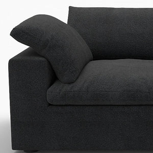 HomeRoots 120" Black Linen Blend Modular Sofa Set with Ottoman & Storage – Stylish Comfort for Modern Living 714583