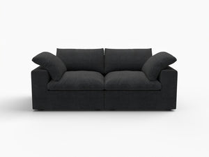 HomeRoots 120" Black Linen Blend Modular Sofa Set with Ottoman & Storage – Stylish Comfort for Modern Living 714583