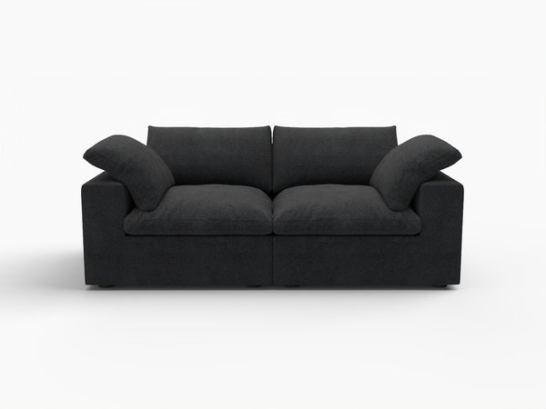 HomeRoots 120" Black Linen Blend Modular Sofa Set with Ottoman & Storage – Stylish Comfort for Modern Living 714583