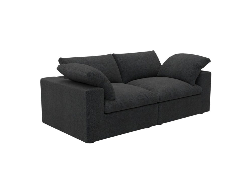 HomeRoots 120" Black Linen Blend Modular Sofa Set with Ottoman & Storage – Stylish Comfort for Modern Living 714583