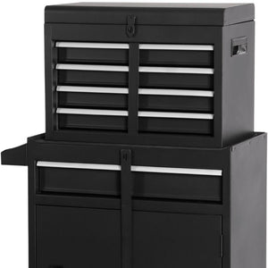 HomeRoots Set of Two Blue Multi-Tier Steel Rolling Cabinets – Durable Storage with Smooth Mobility & Style! 714585