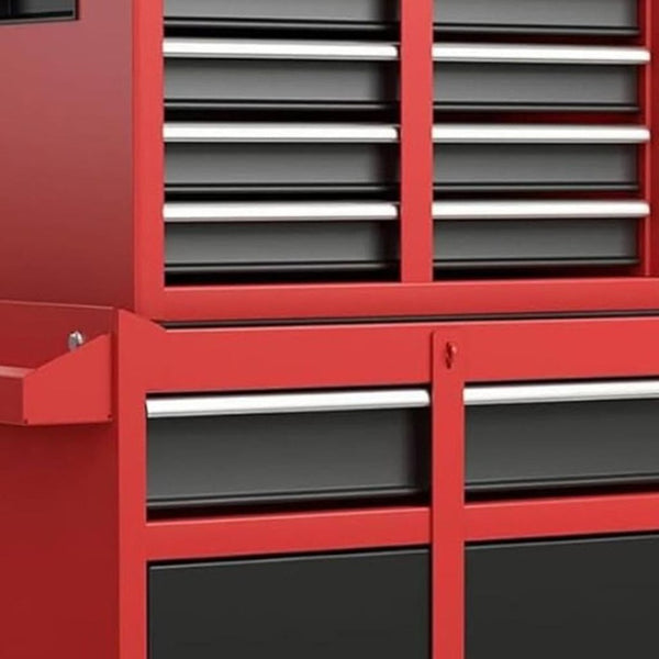 HomeRoots Set of Two Durable Black Steel Rolling Cabinets - Stylish Multi-Tier Storage for Tools & Supplies 714588