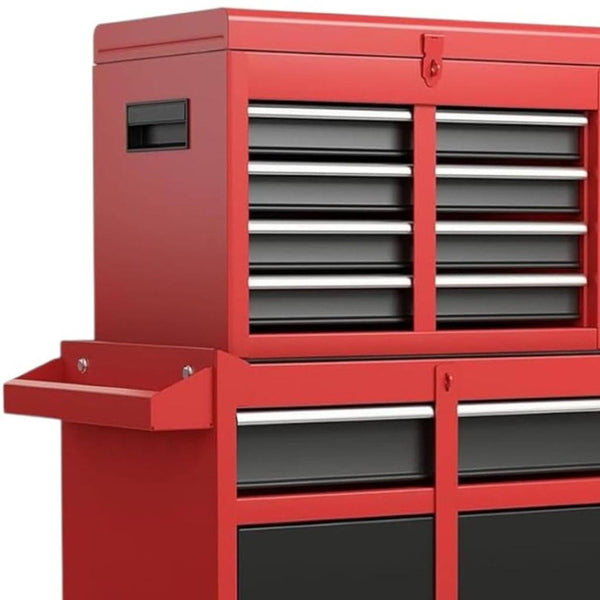 HomeRoots Set of Two Durable Black Steel Rolling Cabinets - Stylish Multi-Tier Storage for Tools & Supplies 714588