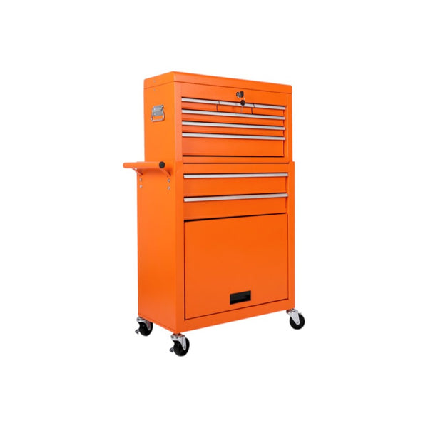 HomeRoots Set of Two Blue Multi-Tier Steel Rolling Cabinets with Detachable Lids for Smart Workspace Storage 714590