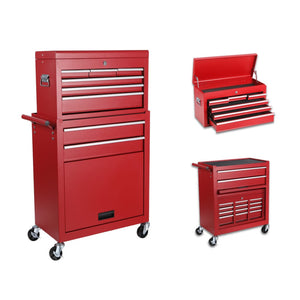 HomeRoots Set of Two Vibrant Orange Multi-Tier Steel Rolling Cabinets for Smart Storage & Mobile Access 714592