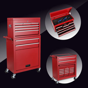 HomeRoots Set of Two Vibrant Orange Multi-Tier Steel Rolling Cabinets for Smart Storage & Mobile Access 714592