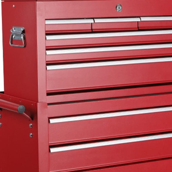 HomeRoots Set of Two Vibrant Orange Multi-Tier Steel Rolling Cabinets for Smart Storage & Mobile Access 714592