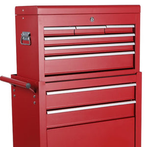 HomeRoots Set of Two Vibrant Orange Multi-Tier Steel Rolling Cabinets for Smart Storage & Mobile Access 714592