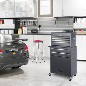 HomeRoots 15" Red Multi-Tier Steel Rolling Tool Cabinet with Detachable Box for Easy Organization & Mobility 714597