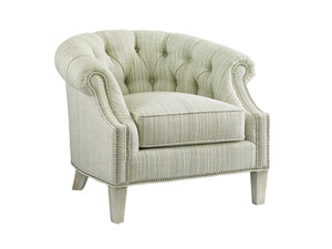 Lexington Kendrick Chair: Elegant Ribbon Stripe Mahogany Design With Plush Upholstered Seating And Timeless Style   7145-11-41