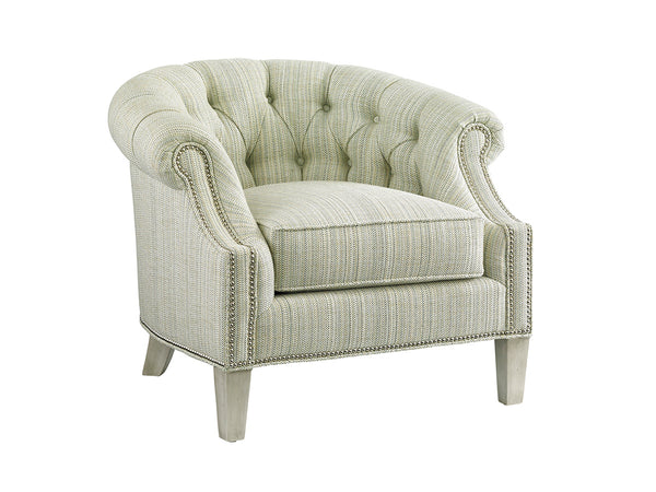 Lexington Kendrick Chair: Elegant Ribbon Stripe Mahogany Design With Plush Upholstered Seating And Timeless Style   7145-11-41