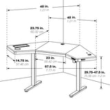 OSP Home Furnishings Stealth Sit-to-Stand Electric Heigh White