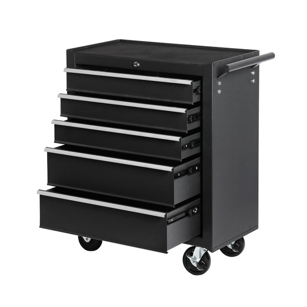 HomeRoots 10" Red Multi-Tier Steel Organizer with Lockable Drawers – Durable Storage for Tools & Supplies 714602