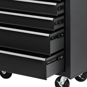 HomeRoots 10" Red Multi-Tier Steel Organizer with Lockable Drawers – Durable Storage for Tools & Supplies 714602