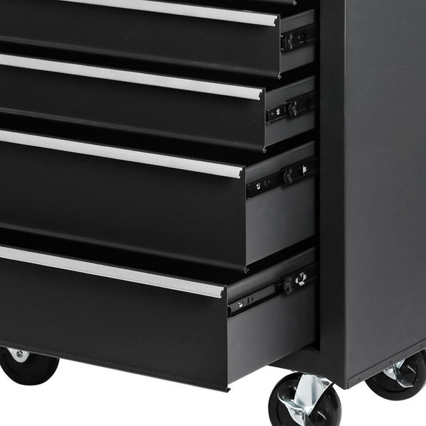HomeRoots 10" Red Multi-Tier Steel Organizer with Lockable Drawers – Durable Storage for Tools & Supplies 714602