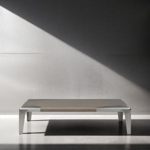 HomeRoots 55" Contemporary Gray and Silver Round Coffee Table with Stainless Steel Base - Stylish & Durable Centerpiece 714604