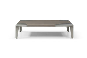 HomeRoots 55" Contemporary Gray and Silver Round Coffee Table with Stainless Steel Base - Stylish & Durable Centerpiece 714604