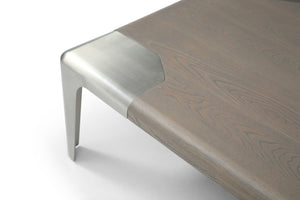 HomeRoots 55" Contemporary Gray and Silver Round Coffee Table with Stainless Steel Base - Stylish & Durable Centerpiece 714604