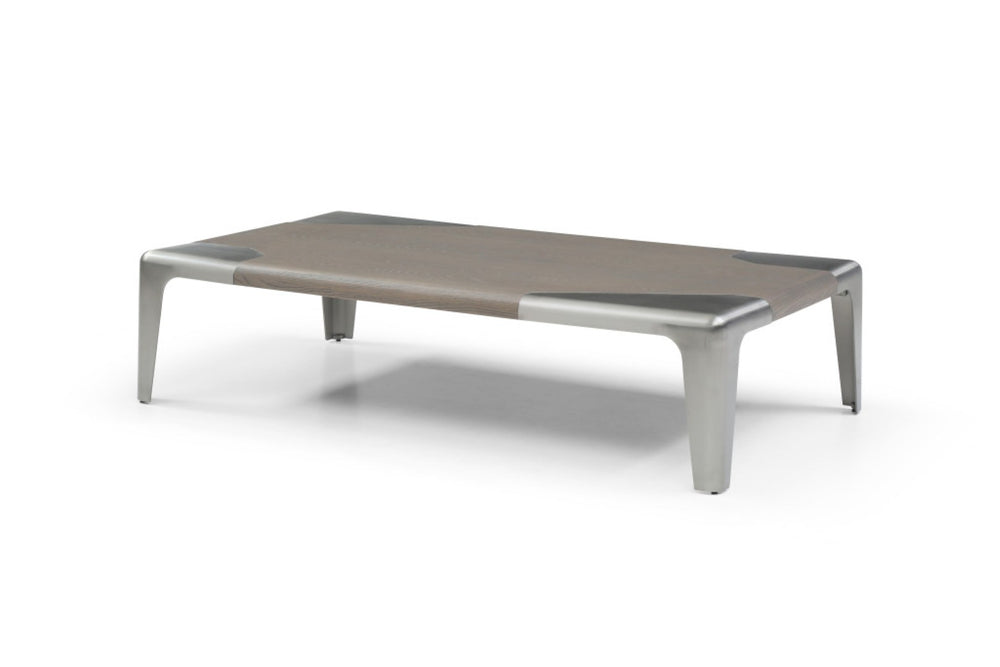 HomeRoots 55" Contemporary Gray and Silver Round Coffee Table with Stainless Steel Base - Stylish & Durable Centerpiece 714604