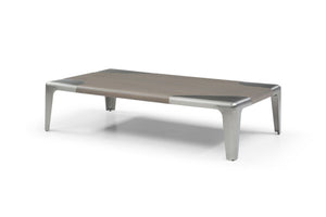 HomeRoots 55" Contemporary Gray and Silver Round Coffee Table with Stainless Steel Base - Stylish & Durable Centerpiece 714604