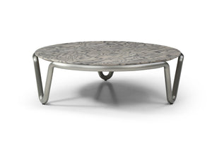HomeRoots 39" Brown & Silver Square Pedestal Coffee Table - Modern Wood & Stainless Steel Design for Any Room 714606