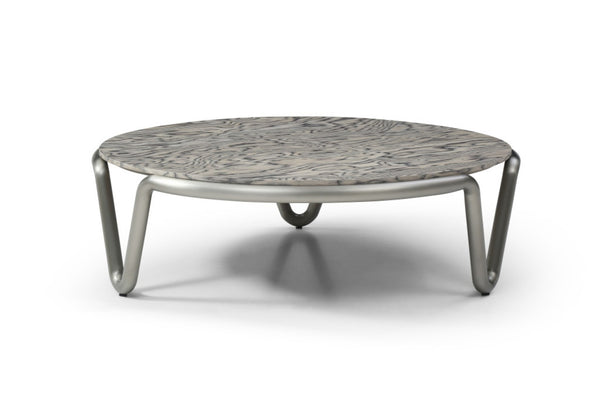 HomeRoots 39" Brown & Silver Square Pedestal Coffee Table - Modern Wood & Stainless Steel Design for Any Room 714606