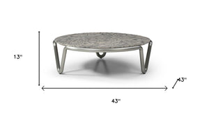 HomeRoots 39" Brown & Silver Square Pedestal Coffee Table - Modern Wood & Stainless Steel Design for Any Room 714606