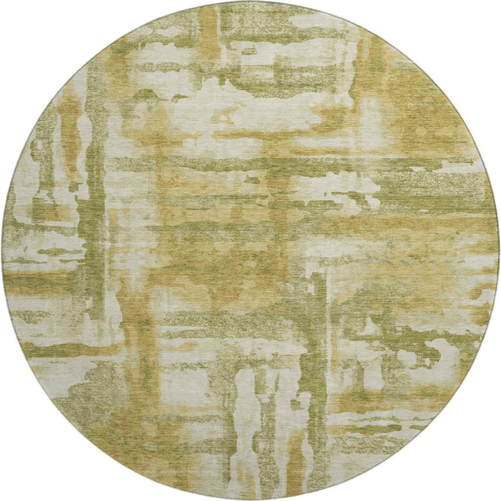 HomeRoots 8' X 10' Sage and Ivory Abstract Washable Area Rug – Durable, UV-Protected, Perfect for Homes with Kids! 714611