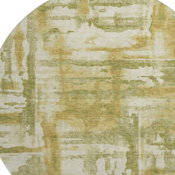 HomeRoots 8' X 10' Sage and Ivory Abstract Washable Area Rug – Durable, UV-Protected, Perfect for Homes with Kids! 714611