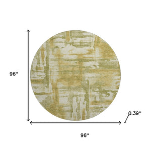 HomeRoots 8' X 10' Sage and Ivory Abstract Washable Area Rug – Durable, UV-Protected, Perfect for Homes with Kids! 714611