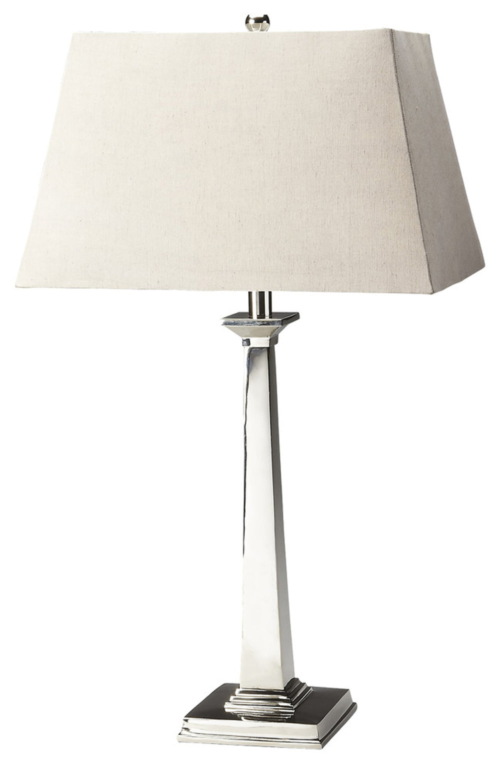 Butler Specialty Joanne Modern Table Lamp - Handcrafted Aluminum With Nickel Finish And Elegant Linen Shade Silver Aluminum,Iron Harp,Shade Material, Linen 7146116-butler