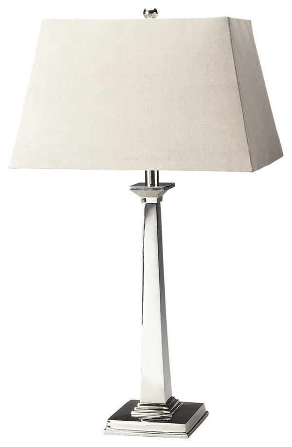 Butler Specialty Joanne Modern Table Lamp - Handcrafted Aluminum With Nickel Finish And Elegant Linen Shade Silver Aluminum,Iron Harp,Shade Material, Linen 7146116-butler