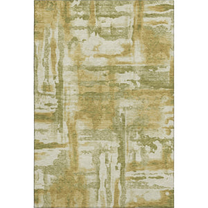 HomeRoots 9' X 12' Sage and Ivory Abstract Washable Area Rug - Durable, UV Protected, Perfect for Busy Homes! 714612