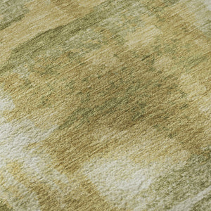 HomeRoots 9' X 12' Sage and Ivory Abstract Washable Area Rug - Durable, UV Protected, Perfect for Busy Homes! 714612