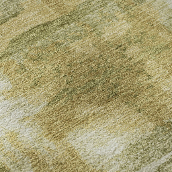 HomeRoots 9' X 12' Sage and Ivory Abstract Washable Area Rug - Durable, UV Protected, Perfect for Busy Homes! 714612