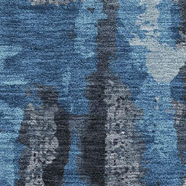 HomeRoots 5' X 8' Black and Blue Abstract Area Rug - Washable, Stain-Resistant, and UV Protected for Homes 714615