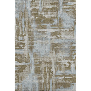 HomeRoots 5' X 8' Brown and Beige Abstract Washable Area Rug with UV Protection for Modern Homes & Families 714621