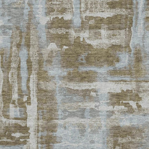 HomeRoots 5' X 8' Brown and Beige Abstract Washable Area Rug with UV Protection for Modern Homes & Families 714621