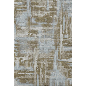 HomeRoots 8' Contemporary Brown and Beige Abstract Round Rug - Washable, UV Protected, Non-Slip Backing! 714622