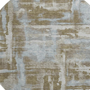 HomeRoots 8' X 10' Brown And Beige Abstract Washable Area Rug - Durable, UV-Protected, Pet-Friendly Design! 714623