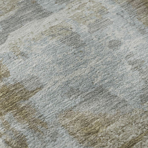 HomeRoots 8' X 10' Brown And Beige Abstract Washable Area Rug - Durable, UV-Protected, Pet-Friendly Design! 714623