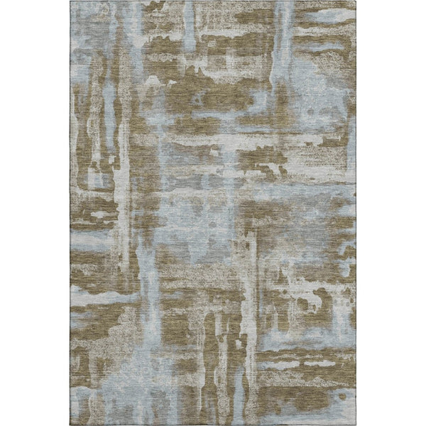 HomeRoots 9' X 12' Brown & Beige Abstract Area Rug - Washable, UV-Protected, Durable, Stylish for Homes 714624