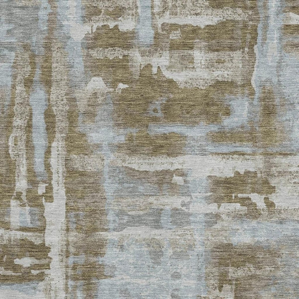 HomeRoots 9' X 12' Brown & Beige Abstract Area Rug - Washable, UV-Protected, Durable, Stylish for Homes 714624