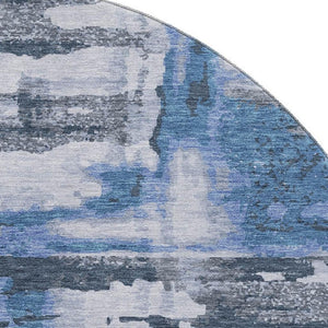 HomeRoots 8' X 10' Blue And Gray Abstract Area Rug - Washable, UV Protected, and Perfect for High-Traffic Spaces 714629