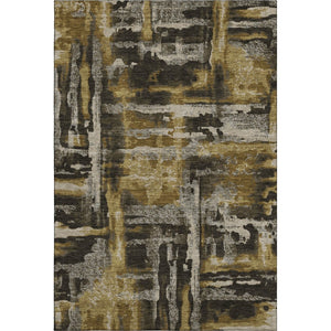 HomeRoots 8' Coffee and Gray Abstract Round Rug - Stylish, Washable, UV-Protected, Non-Slip, Ideal for Homes 714634