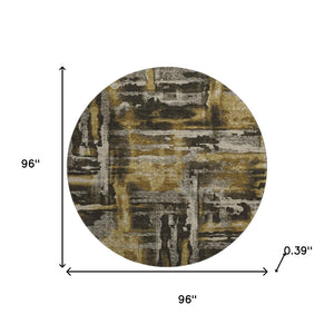 HomeRoots 8' X 10' Coffee & Gray Abstract Washable Area Rug - Durable, Stylish, UV-Protected for Everyday Use 714635