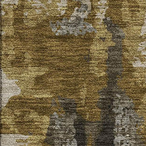 HomeRoots 10' X 14' Washable Coffee and Gray Abstract Area Rug with UV Protection for Stylish Living Spaces 714637