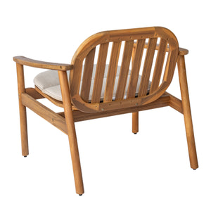 English Elm Christopher Knight Home® - Meja Teak Club Chair Set of 2 with Beige Cushions — Acacia & Eucalyptus Wood, Sleek Outdoor Design N775P282498T