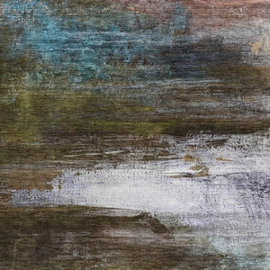 HomeRoots 9' X 12' Contemporary Brown and Teal Abstract Washable Area Rug with UV Protection for Busy Homes 714666