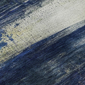 HomeRoots 5' X 8' Blue and Pink Abstract Area Rug - Machine Washable, UV Protected, Perfect for Kids & Pets! 714669